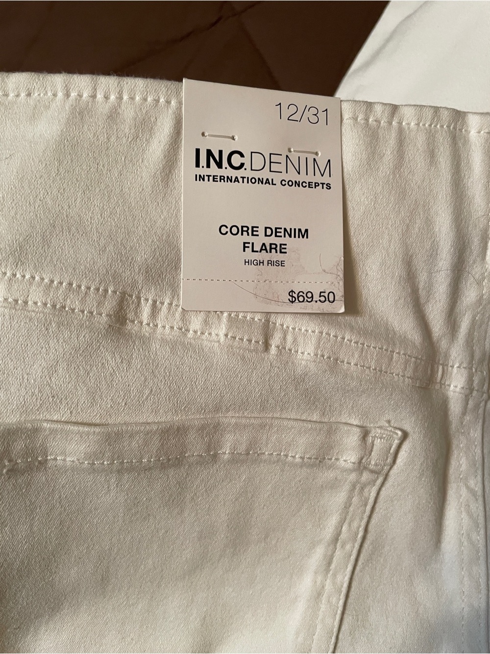 INC International Concepts White Boot Cut Denim Pants - Picture 4 of 5